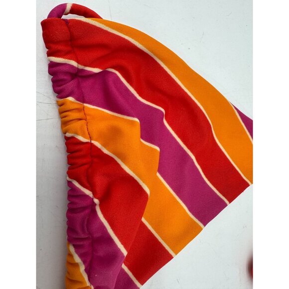 Victoria's Secret Womens Hipster Tie Bikini Set Size M Multicolor Stripe Stretch - Picture 9 of 11